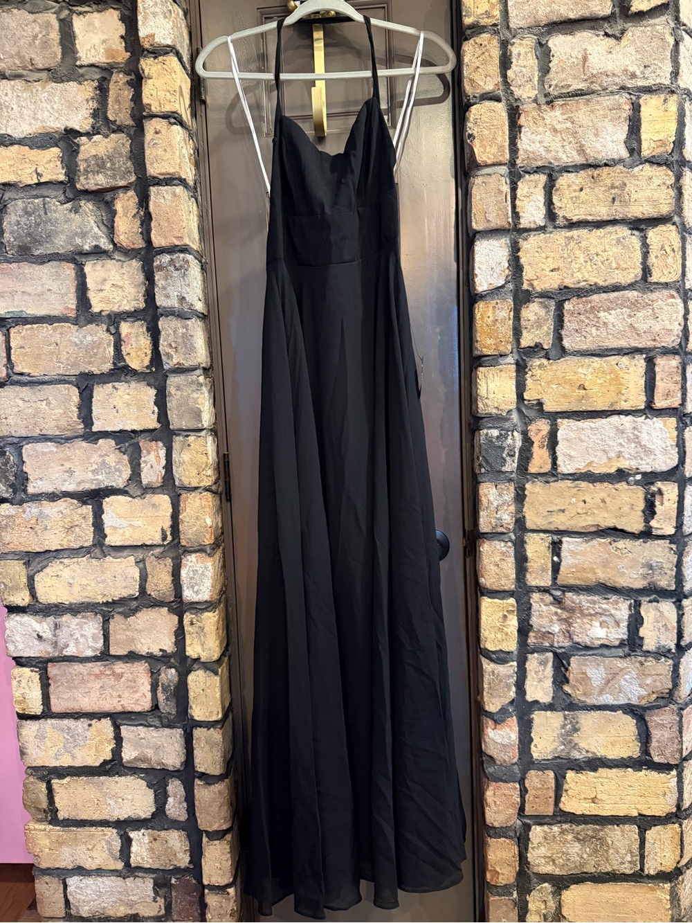 NWT Lulu's Black Spaghetti-Strap Maxi Dress